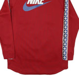 NIKE Mens Red Blue Swoosh Zip Jacket M Polyester Blend Sportswear Track Top