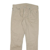 LEVI'S Mens Regular Fit Beige Cotton Blend Trousers W34 L32 Zip Closure Casual