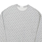 CHAMPION Mens Grey Cotton Blend Crew Neck M All Over Logo Sweatshirt Pullover
