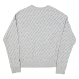 CHAMPION Mens Grey Cotton Blend Crew Neck M All Over Logo Sweatshirt Pullover
