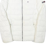 TOMMY HILFIGER Womens White Puffer Jacket XS Polyester Blend Zip Casual