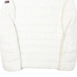 TOMMY HILFIGER Womens White Puffer Jacket XS Polyester Blend Zip Casual