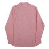 TOMMY HILFIGER Mens Red Button-Down Shirt 2XL Cotton Blend Casual Classic