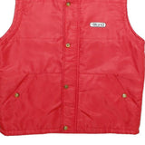 STYLE Womens Red Nylon Sleeveless Button Jacket XL Puffer Casual Warm Outerwear