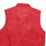 STYLE Womens Red Nylon Sleeveless Button Jacket XL Puffer Casual Warm Outerwear