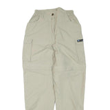 QEUCHUA Womens Polyester Blend Beige Relaxed Zip Cargo Trousers W24 L29 Outdoor