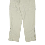 QEUCHUA Womens Polyester Blend Beige Relaxed Zip Cargo Trousers W24 L29 Outdoor