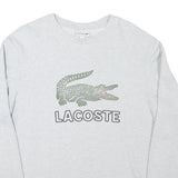 LACOSTE Mens Grey Cotton Blend Crew Neck L Sweatshirt Logo Print