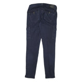 TRUE RELIGION Womens Slim Dark Blue Denim Zip Jeans W27 L29 Cargo Pocket Zipper