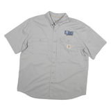 CARHARTT Mens Grey Work Shirt XL Viking Construction Cotton Blend Button Down