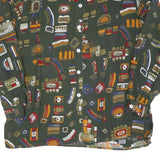 Womens Green Pattern Shirt XL Vintage Style Casual Geometric Print Lightweight