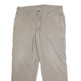 CARHARTT Mens Cotton Beige Loose Straight Trousers W40 L32 Workwear Utility