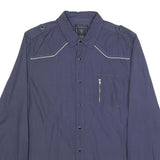 GUESS Mens Blue Cotton Shirt M Casual Long Sleeve Button Shirt