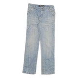 X M LANG Womens Jeans Light Blue Regular Fit Straight Denim W30 L31 Embroidered