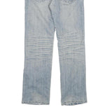 X M LANG Womens Jeans Light Blue Regular Fit Straight Denim W30 L31 Embroidered