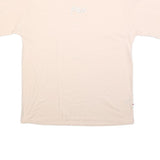 FILA Womens Cream L Classic Short Sleeve Crew Neck Cotton Blend T-Shirt