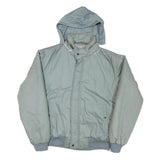 Womens Light Grey Zip Hooded Nylon Jacket XL Casual Outdoor Bomber Style