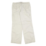 NO BOUNDARIES Womens Cotton Blend Cream Relaxed Wide-Leg Trousers W34 L32 Cargo