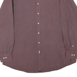 TOMMY HILFIGER Mens Red & Blue Checked Shirt XL Classic Button Down Cotton Blend