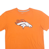 NIKE Mens Orange Denver Broncos Graphic T-Shirt L Short Sleeve Crew Neck