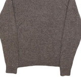 CHAPS Mens Brown Patterned Pullover Button Neck Cable Knit M Cotton Jumper