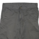 CARHARTT Mens Shorts Grey Casual Cotton Blend L W36 Durable Workwear