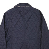 BARBOUR Womens Blue & Navy Quilted Jacket L Polyester Blend Diamond Pattern