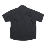 WRANGLER Mens Black Cotton Blend Shirt L Short Sleeve Casual Two Pocket
