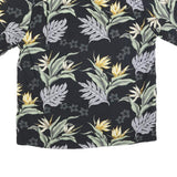MD FASHION Mens Black & Yellow Hawaiian Shirt XL Rayon Floral Short Sleeve