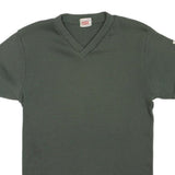 LEVI'S Womens Green S Short Sleeve V-Neck Cotton Blend T-Shirt Casual
