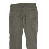 DICKIES Mens Cotton Blend Regular Fit Brown Trousers W38 L33 Workwear Utility