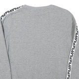 FILA Womens Grey Sweatshirt Crew Neck UK 14 Logo Tape Sleeve Casual Pullover