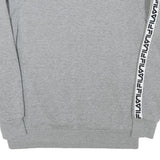 FILA Womens Grey Sweatshirt Crew Neck UK 14 Logo Tape Sleeve Casual Pullover