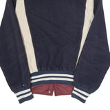 HILFIGER DENIM Mens Navy & Cream Letterman Cotton Blend Jacket S Button Varsity