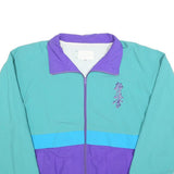 MG NATASPORT Mens Teal & Purple Kyokushin Panelled Zip Jacket M Polyester Blend