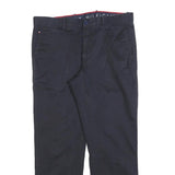 TOMMY HILFIGER Mens Cotton Blend Navy Regular Straight Trousers W34 L28 Classic