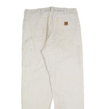 CARHARTT Mens Grey Cotton Blend Relaxed Straight Workwear Trousers W36 L36