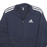 ADIDAS Mens Navy Blue Track Jacket S Cotton Sportswear Zip Zip-Up