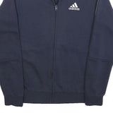 ADIDAS Mens Navy Blue Track Jacket S Cotton Sportswear Zip Zip-Up