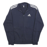 ADIDAS Mens Navy Blue Track Jacket S Cotton Sportswear Zip Zip-Up