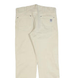 THINK PINK Womens Cotton Blend Beige Regular Straight Trousers W32 L30 Casual