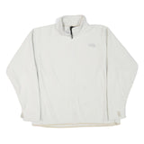 THE NORTH FACE Womens White Fleece Jacket L Polyester Blend Zip Casual Outdoor
