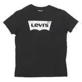 LEVI'S Womens Black Graphic T-Shirt M Short Sleeve Crew Neck Cotton Blend