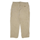 CARHARTT Mens Cotton Blend Beige Relaxed Straight Trousers W40 L32 Workwear