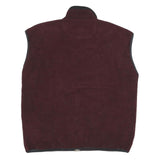 CHAMPION Mens Maroon Zip Up Fleece Jacket L Polyester Sleeveless Casual