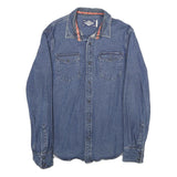 SUPERDRY Mens Blue Denim Shirt M Cotton Casual Button Down Long Sleeve