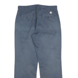 CARHARTT Mens Cotton Blend Blue Regular Straight Trousers W32 L32 Classic