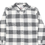 TOMMY HILFIGER Mens White & Black Checked Shirt L Casual Cotton Blend
