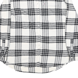 TOMMY HILFIGER Mens White & Black Checked Shirt L Casual Cotton Blend
