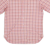 TOMMY HILFIGER Mens Red & Pink Check Shirt S Cotton Blend Short Sleeve Casual